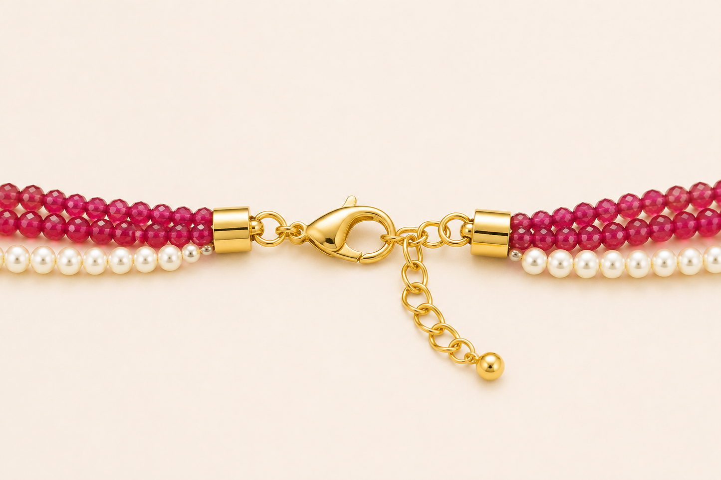 Statement Kundan Necklace Set with Ruby Beads | Designer Indian Wedding Jewelry for Women