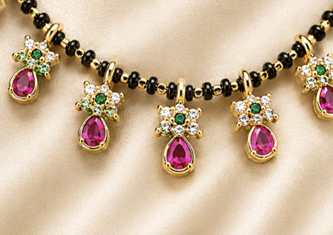 Designer Gemstone Mangalsutra Neckpiece Collection | Modern Mangalsutra for Women