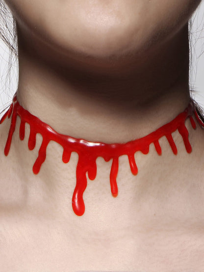 Red Dripping Blood Choker Necklace – Halloween Costume Jewelry