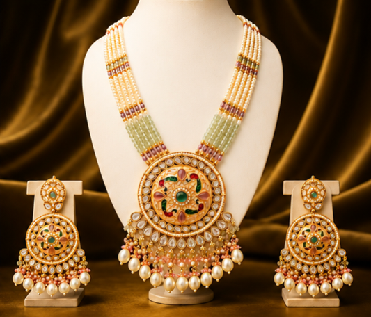 The Maharani Vault Handcrafted Ethnic Kundan Necklace Set