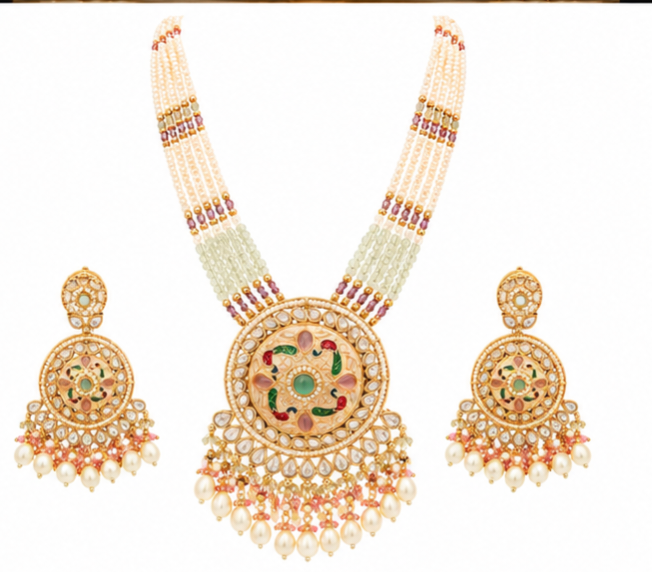 The Maharani Vault Handcrafted Ethnic Kundan Necklace Set