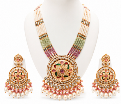 The Maharani Vault Handcrafted Ethnic Kundan Necklace Set