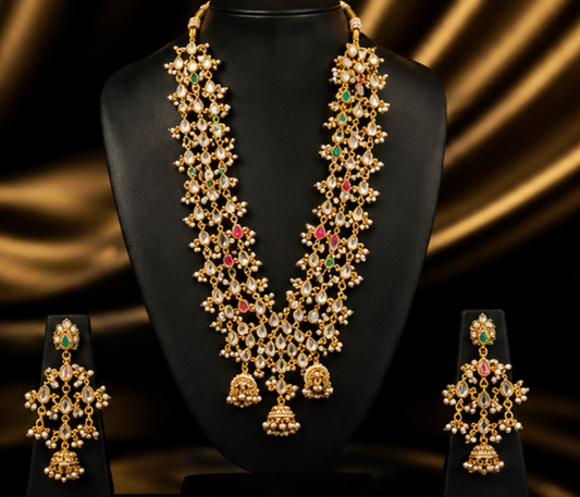 The Maharani Vault Royal Long Necklace Set | Designer Wedding Jewelry for Women