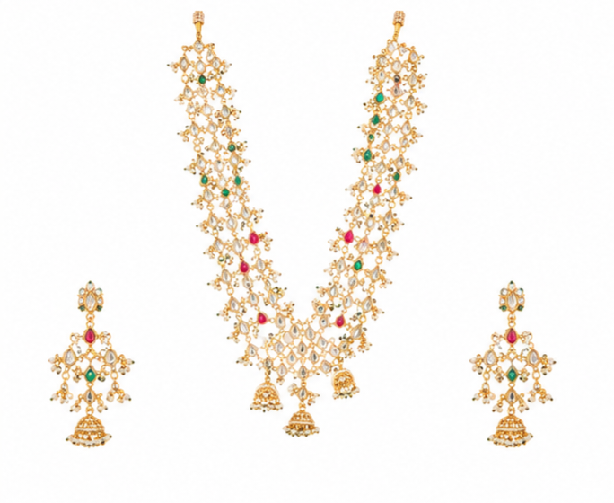 The Maharani Vault Royal Long Necklace Set | Designer Wedding Jewelry for Women