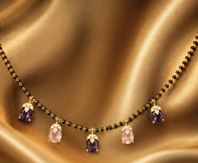 Designer Gemstone Mangalsutra Neckpiece Collection | Modern Mangalsutra for Women