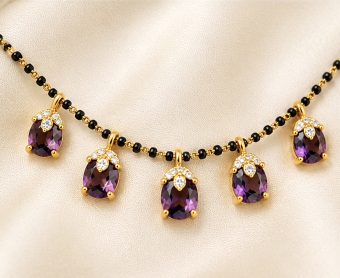 Designer Gemstone Mangalsutra Neckpiece Collection | Modern Mangalsutra for Women