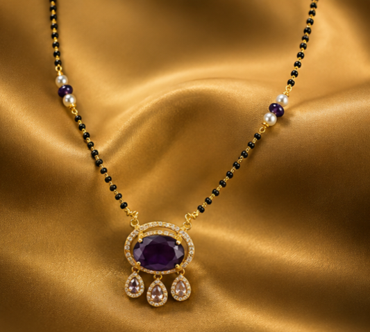 Mangalsutra Collection – Royal Purple Stone Mangalsutra Necklace for Women