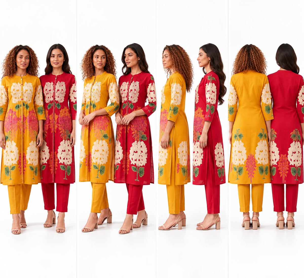 Women’s Floral Printed Straight Kurta Pant Set
